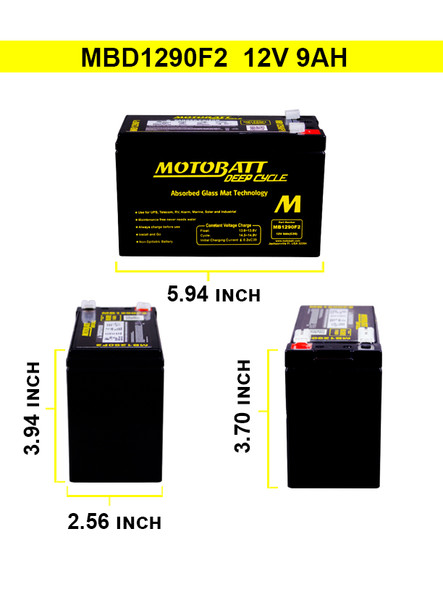 Batería 12v 7ah, MB1270F2 - Motobatt