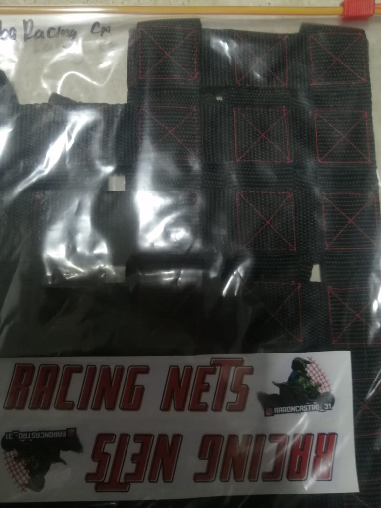 Net Nerf Bars Negro Costuras Rojo 3x2 63862-BLACKCR-3x2-AC