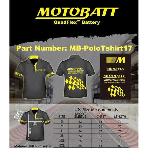 [MB-POLOTSHIRT17S] Camisa Polo 2017 Negro S Motobatt