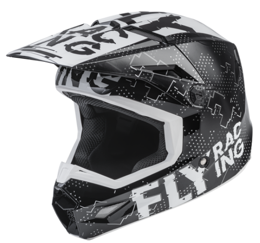 [73-3491YL] Casco Joven Kinetic Scan YL Negro/Blanco, 73-3491YL - FLY
