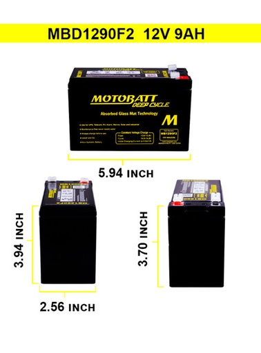 [MB1270F2] Batería 12v 7ah, MB1270F2 - Motobatt