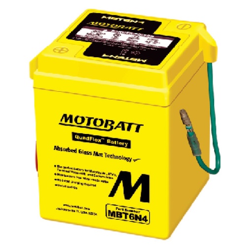 [MBT6N4] Batería Quadflex 6V 4 Amp Uni Wire, MBT6N4 - Motobatt
