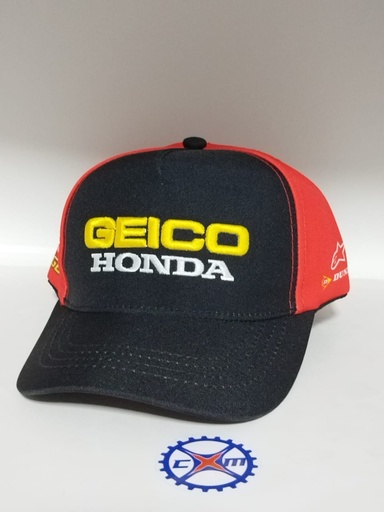 [46772GeicoHonda-NR] Gorra Geico Honda Negro/Rojo 46772GeicoHonda-NR - Cap Racing