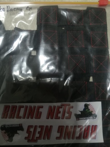 [63862-BLACKCR-3x2-AC] Net Nerf Bars Negro Costuras Rojo 3x2 63862-BLACKCR-3x2-AC